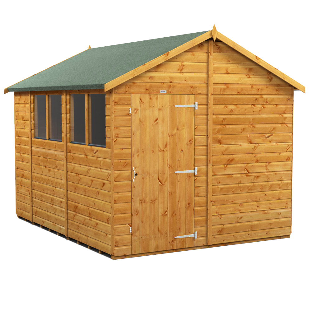 Power Sheds 10 x 8ft Apex Wooden Shed with Window Image 1