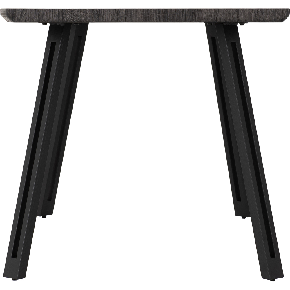 Seconique Quebec Black Wood Grain Wave Edge Dining Table Image 4