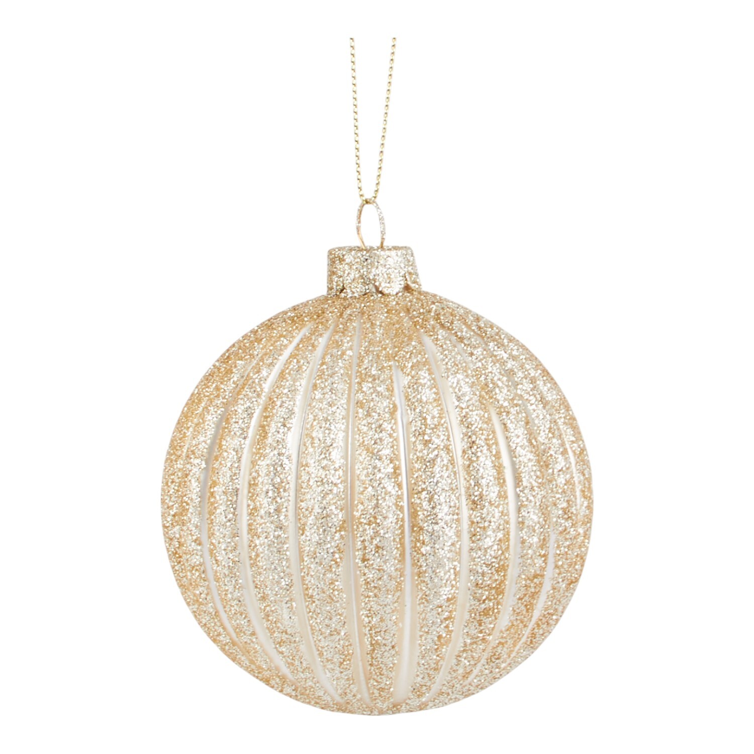 Champagne Glitter Christmas Bauble Image 2