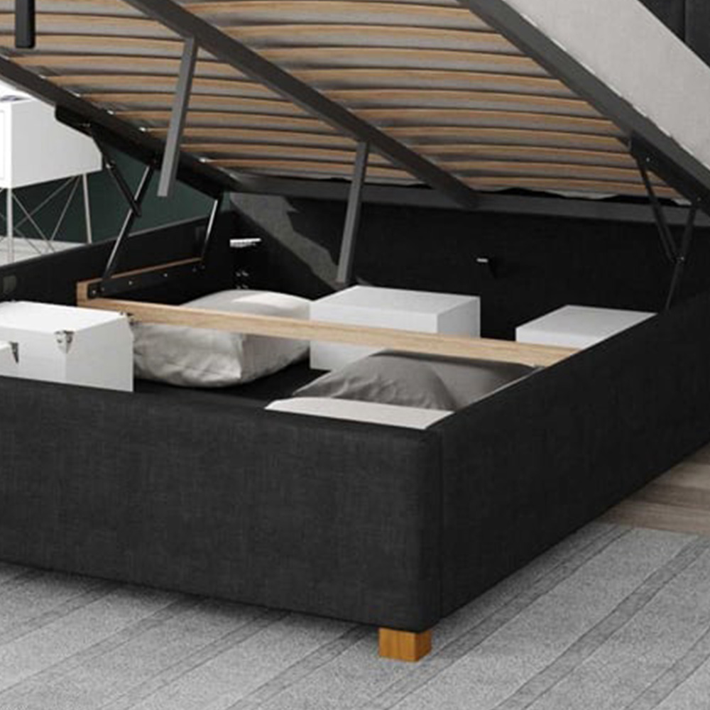 Aspire Hepburn Single Ebony Malham Weave Ottoman Bed Image 3