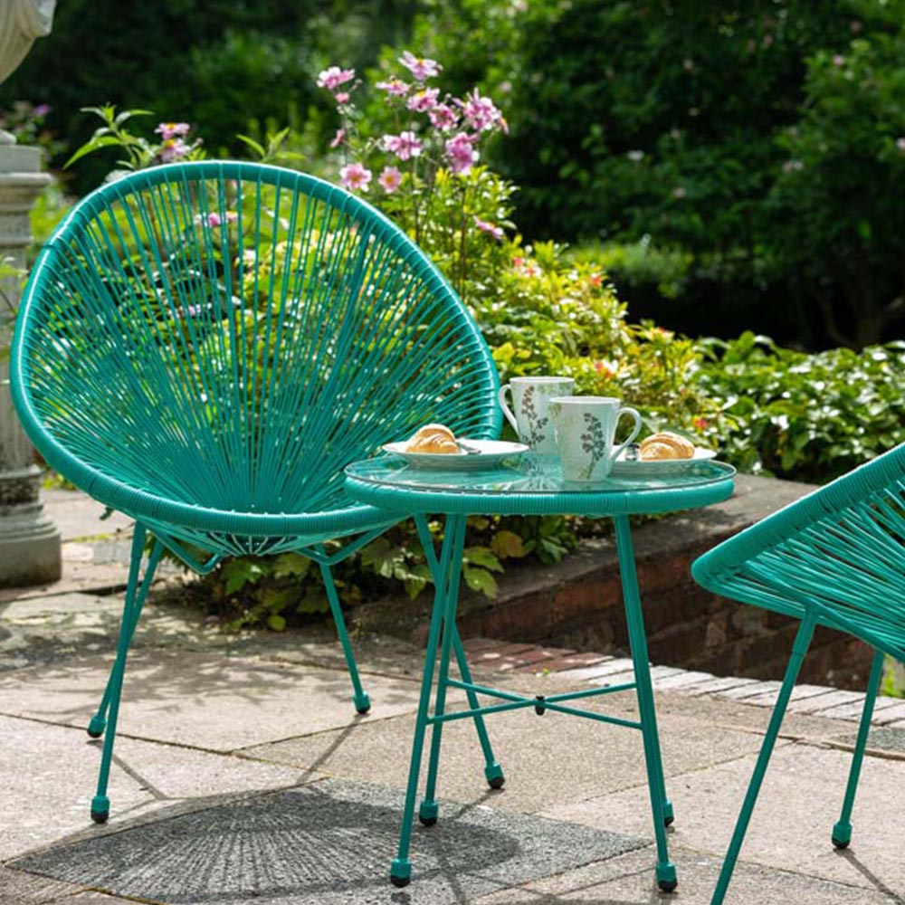 Monaco 2 Seater Egg Bistro Set Emerald Image 6