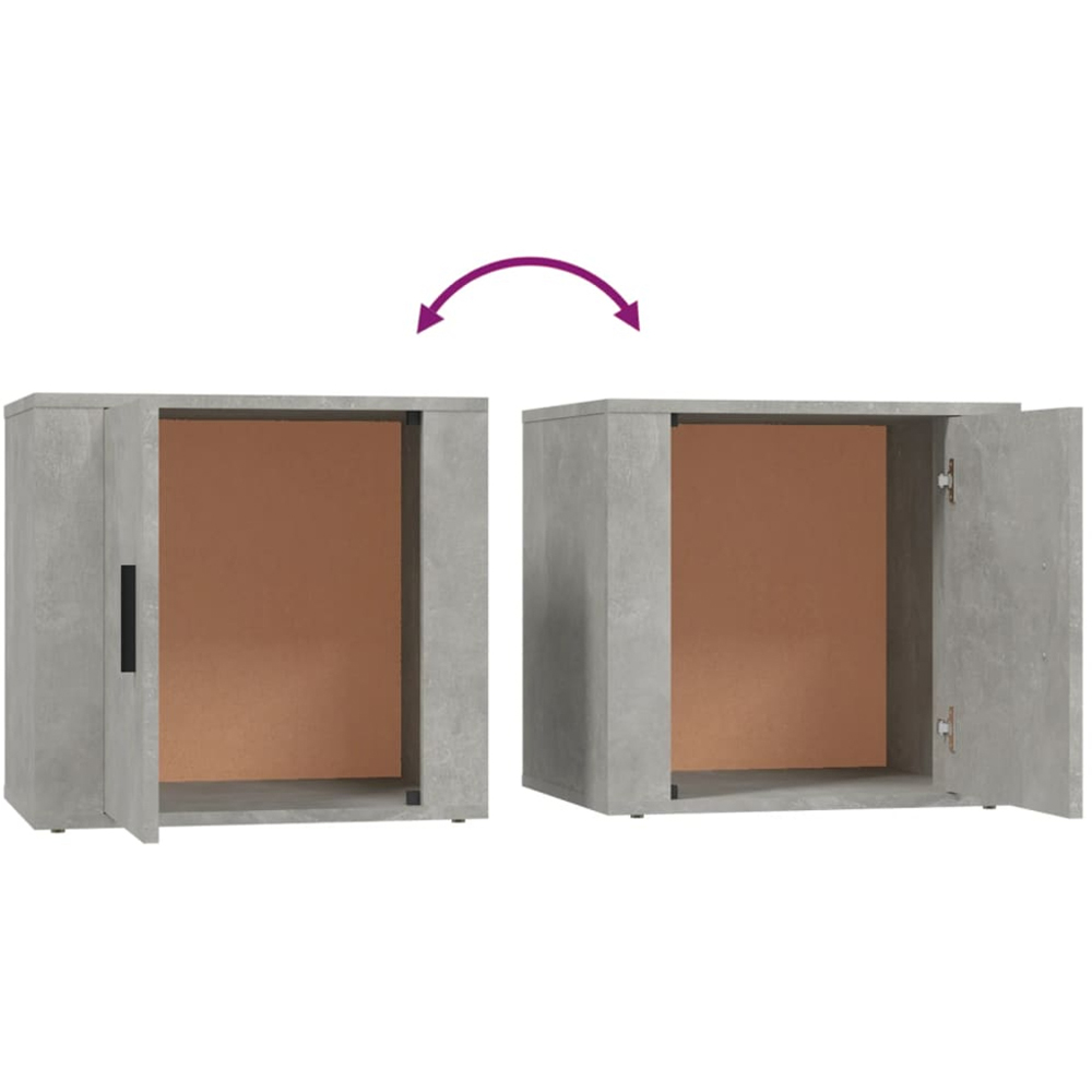 vidaXL Single Door Concrete Grey Bedside Table Image 6