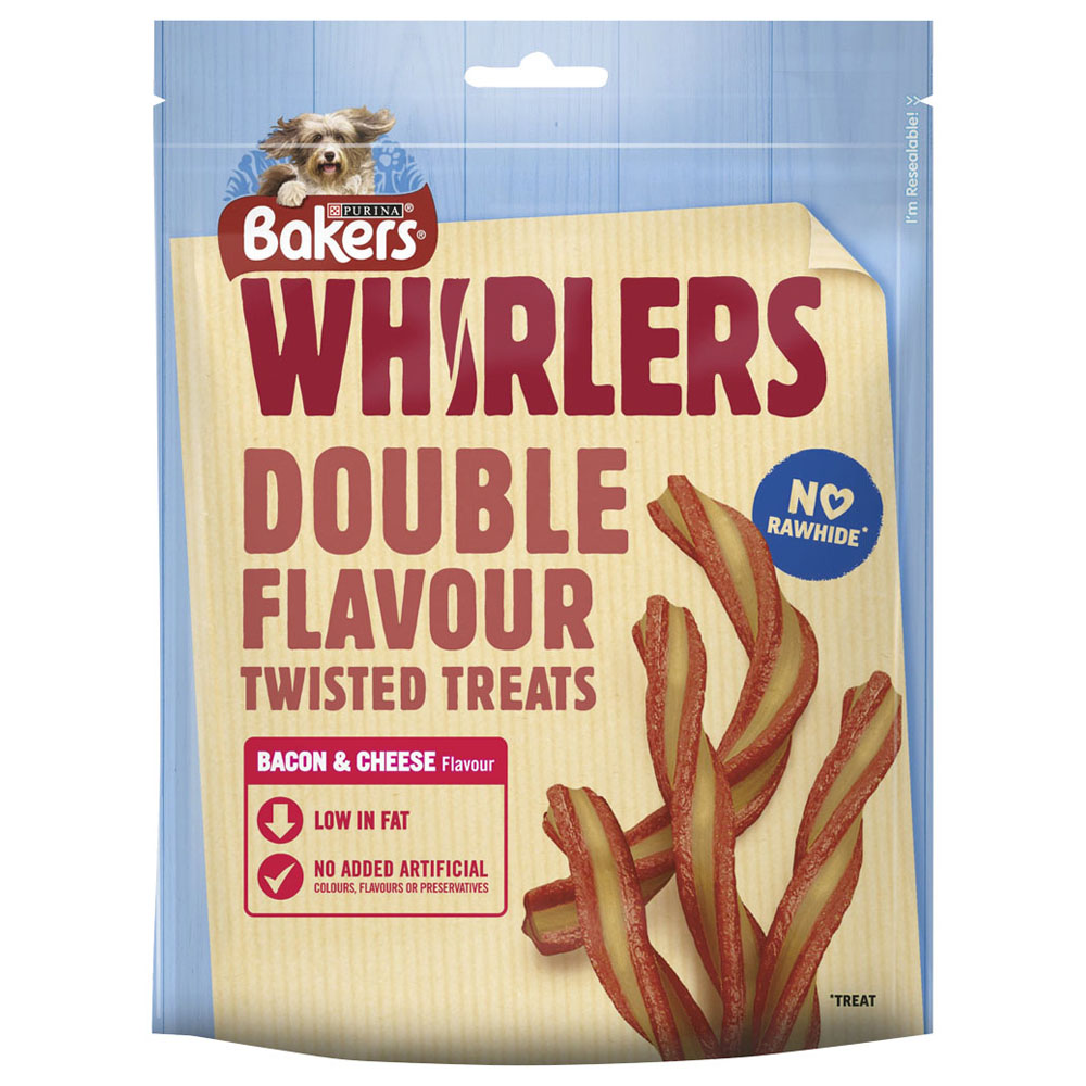 Bakers Whirlers Dog Treat Bacon and Cheese 130g Image 2