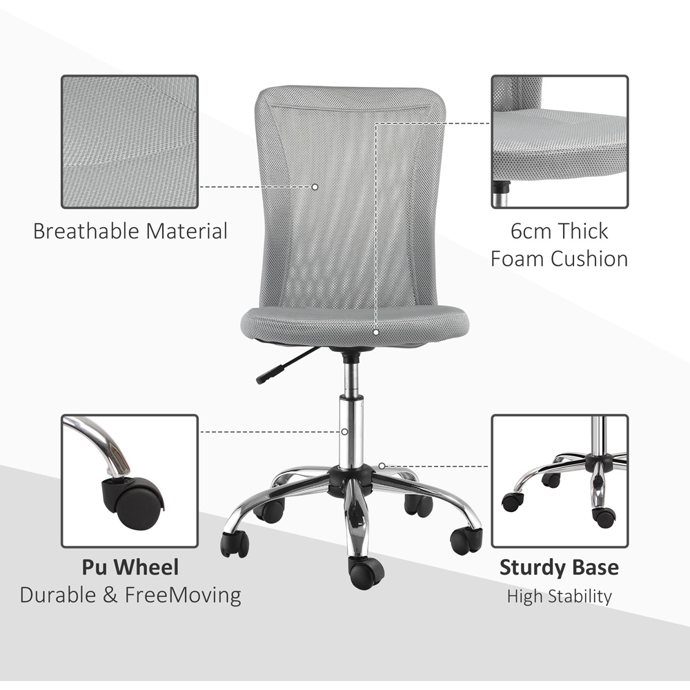 Portland Grey Mesh Swivel Office Desk Chair Image 5