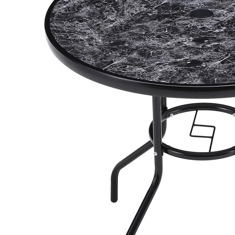 Living and Home Wicker 4 Seater Marble Round Patio Set Image 4