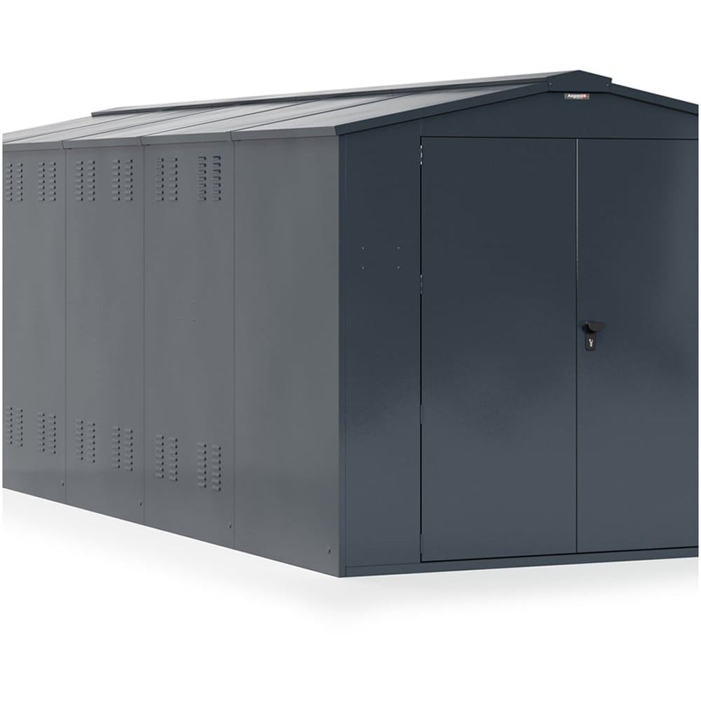 Asgard Gladiator 7 x 18ft Double Door Grey High Security Apex Garden Shed Image 3