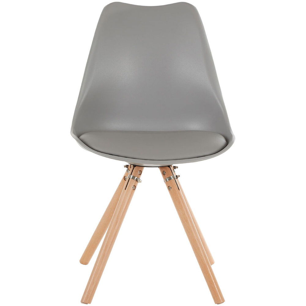 Premier Housewares Stockholm Grey Faux Leather Padded Seat Dining Chair Image 2