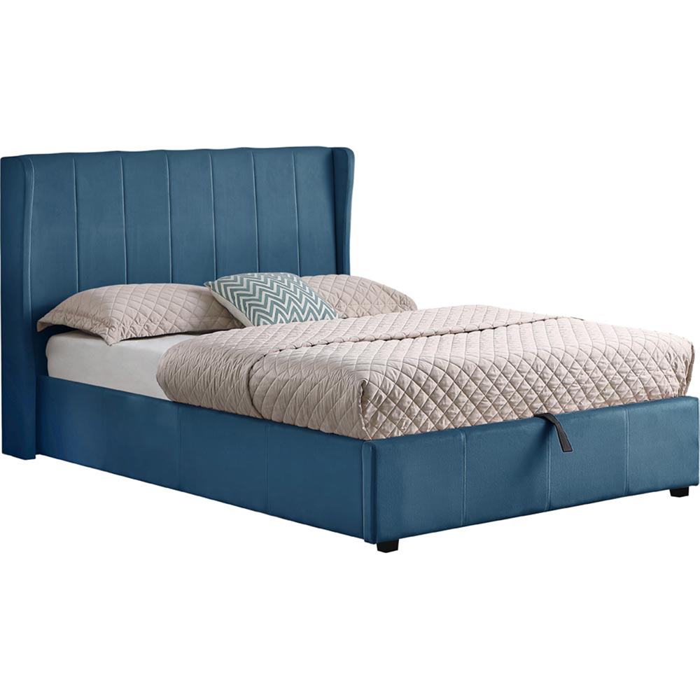 Seconique Amelia King Size Blue Fabric Ottoman Storage Bed Frame Image 2