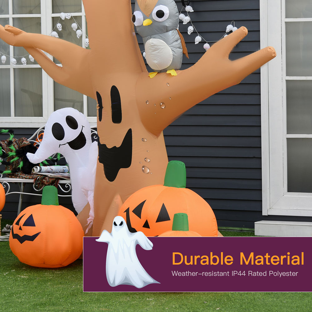 HOMCOM Halloween Inflatable Tree with Pumpkins 8ft Image 4