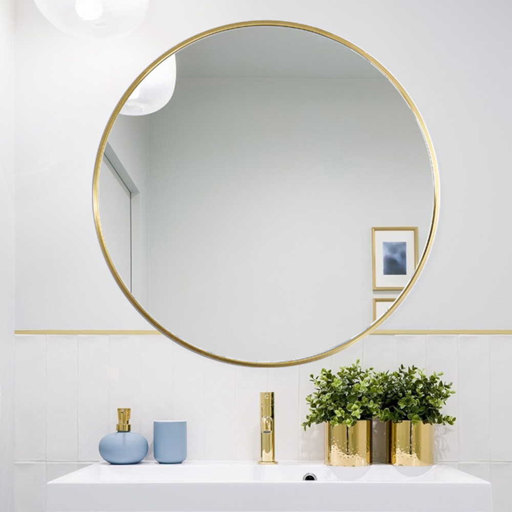 Living and Home Gold Frame Nordic Wall Mounted Bathroom Mirror 60cm Image 5