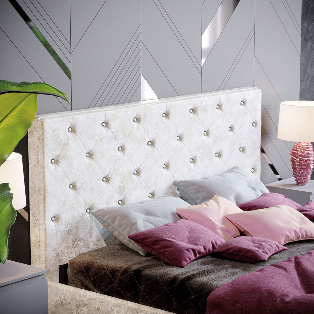 Vida Designs Arabella King Size Champagne Crushed Velvet Bed Frame Image 3