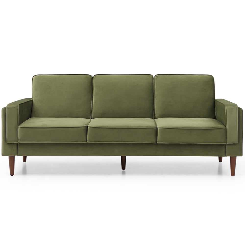 Asher 3 Seater Olive Velvet Sofa Bed Image 2