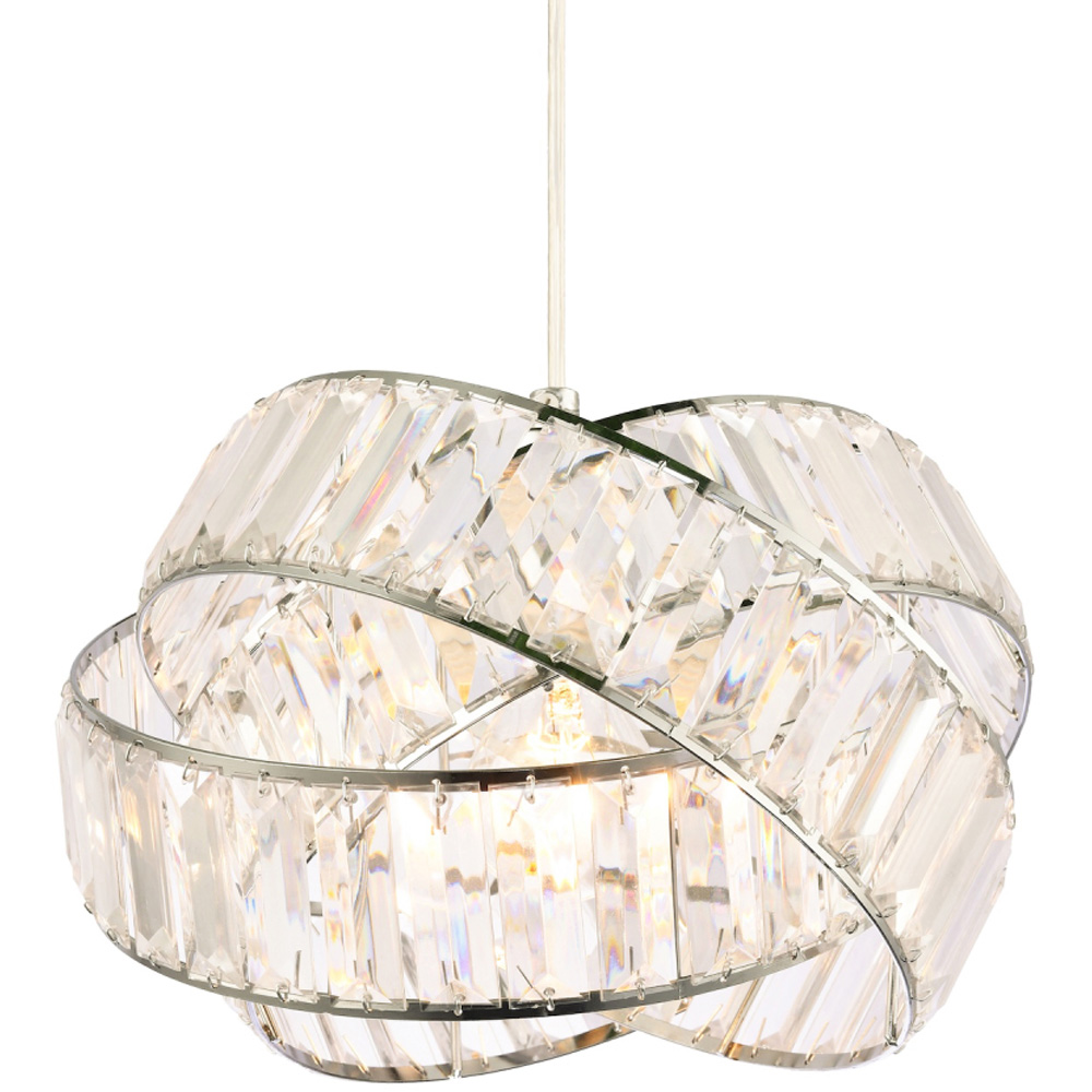 Happy Homewares 3 Ring Chrome Pendant Lighting Shade Image 6