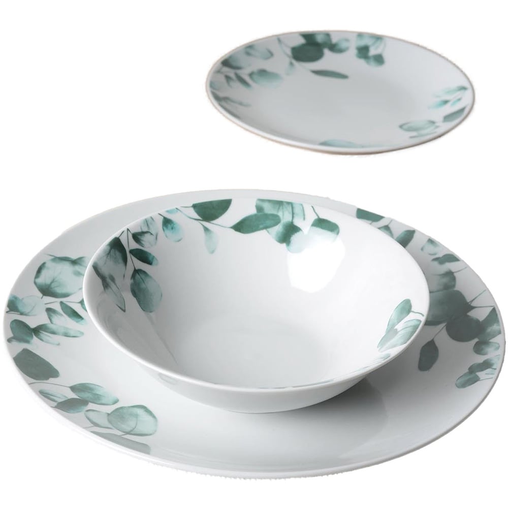 Eucalyptus White 12 Piece Dinner Set Image 1