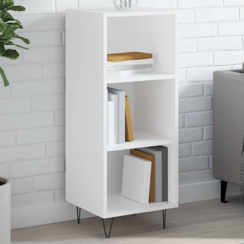 vidaXL 3 Shelf White Sideboard Image 1