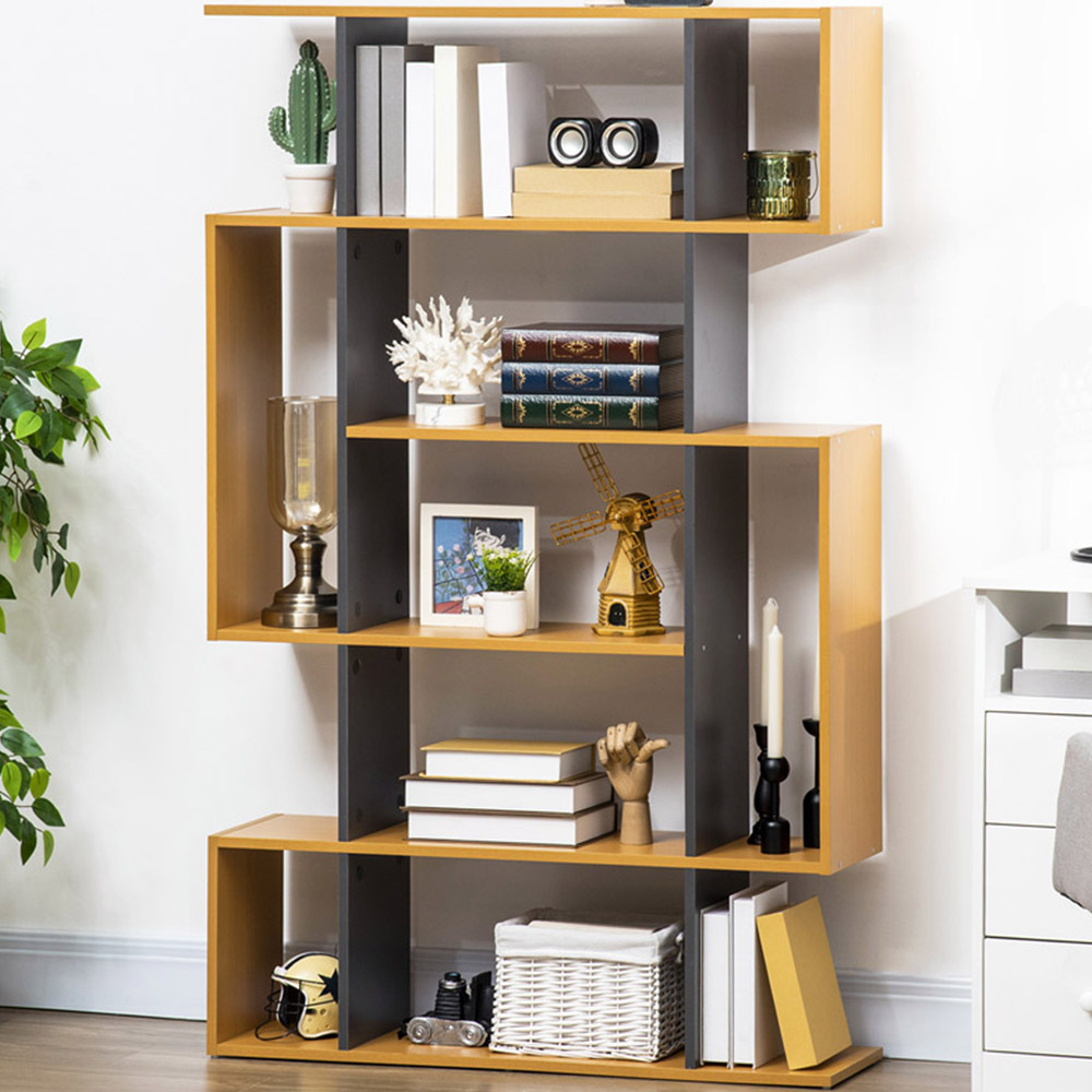 HOMCOM 5 Shelf Ladder Bookshelf Image 1
