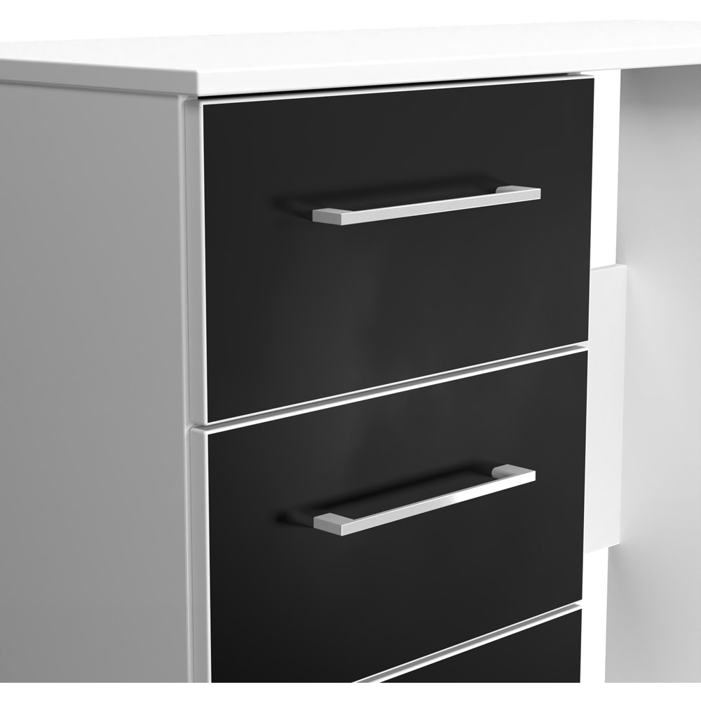 Crowndale Worcester 3 Drawer Matt Black and White Vanity Dressing Table Ready Assembled Image 5