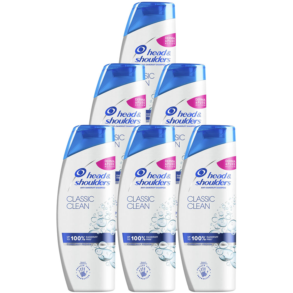 Head & Shoulders Classic Clean Anti Dandruff Shampoo Case of 6 x 400ml Image 1