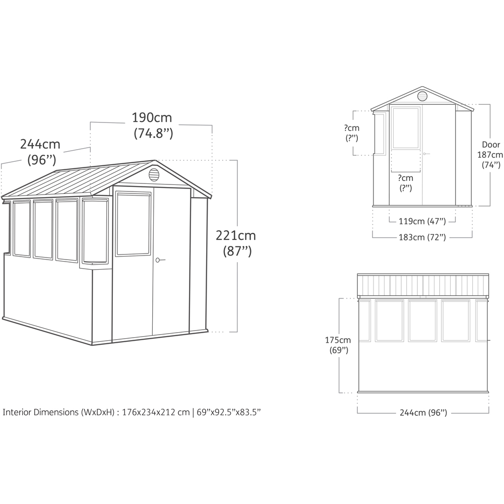 Keter 6 x 8ft Green Apex Potting Shed Image 9