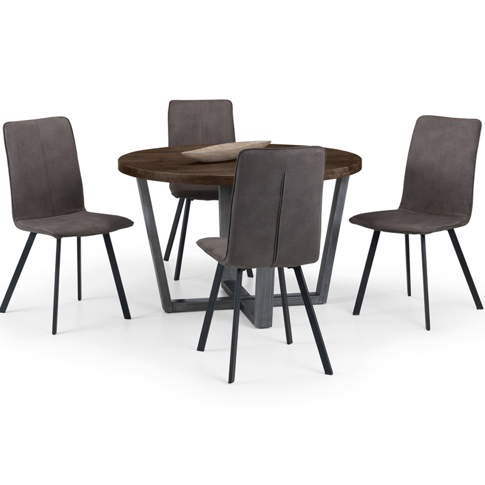 Julian Bowen Monroe Set of 2 Charcoal Grey and Black Dining Chair Image 5