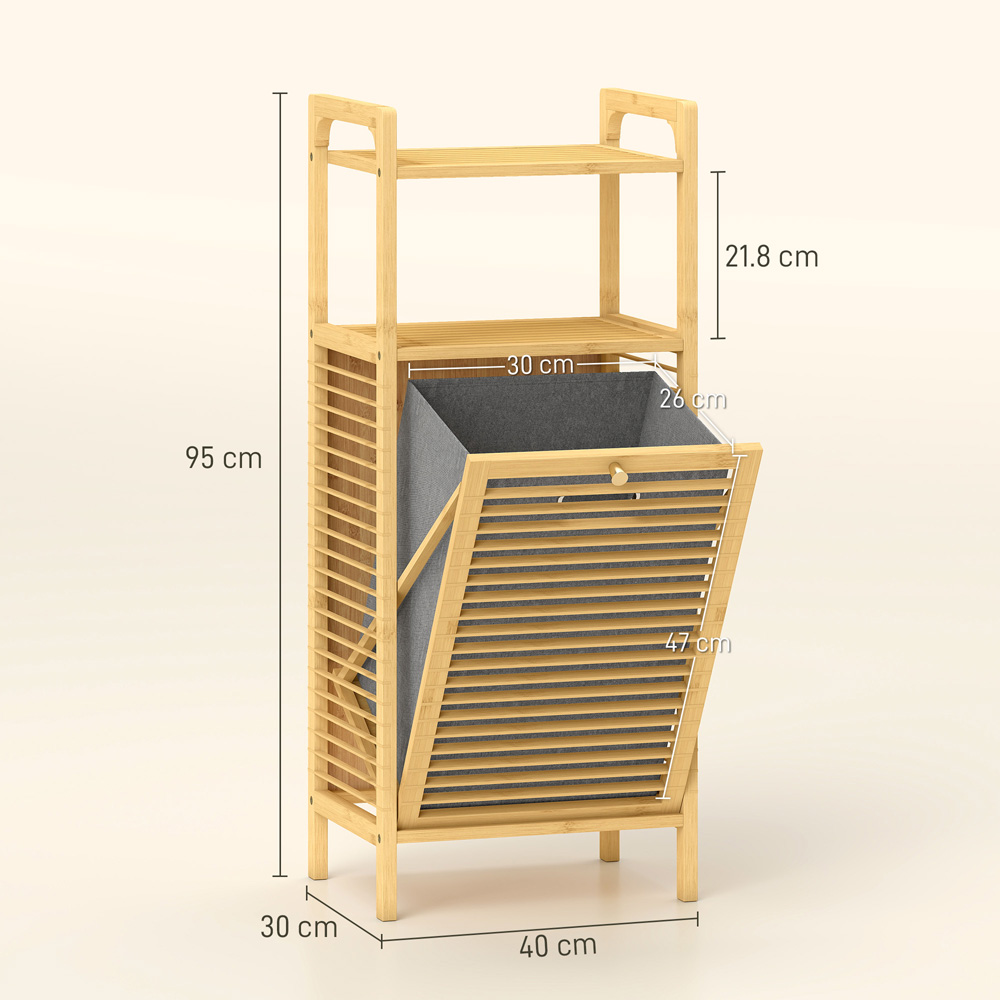 HOMCOM Removable Laundry Hamper with Storage Cabinet 37L Image 9