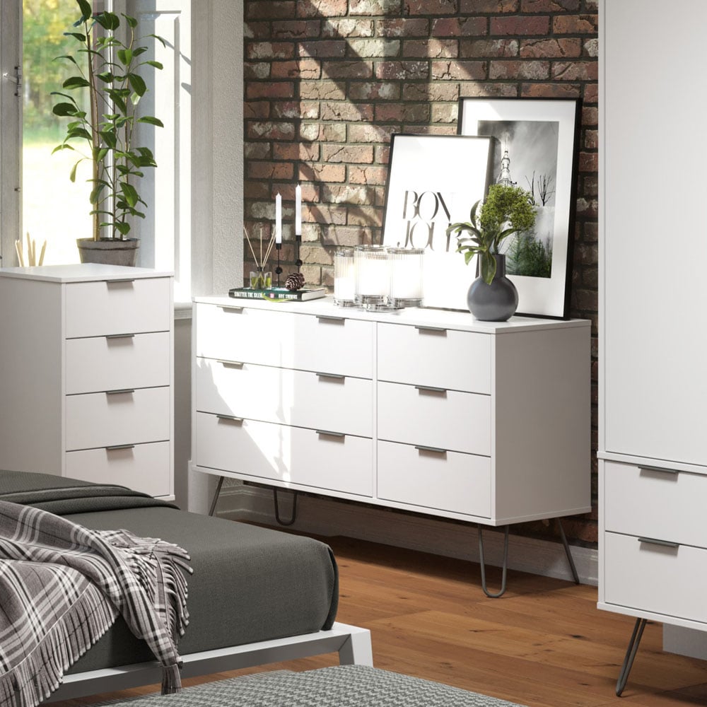 Core Products Augusta 6 Drawer White Chest of Drawers Image 7