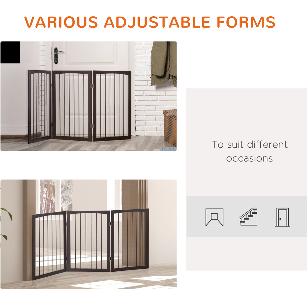 Pawhut Wooden Foldable Free Standing Pet Safety Gate Image 4