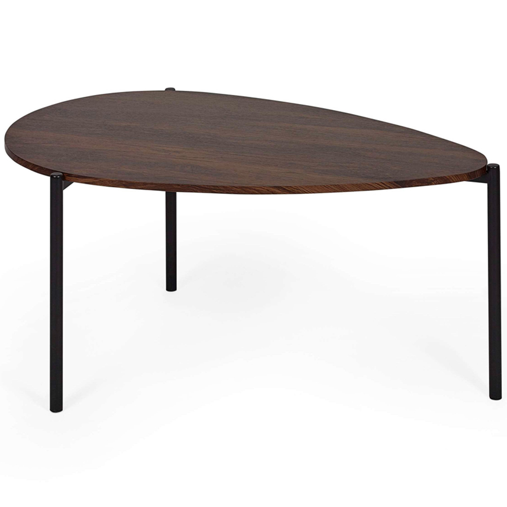 Julian Bowen Lorette Walnut Effect Teardrop Nest of Tables Set of 2 Image 4