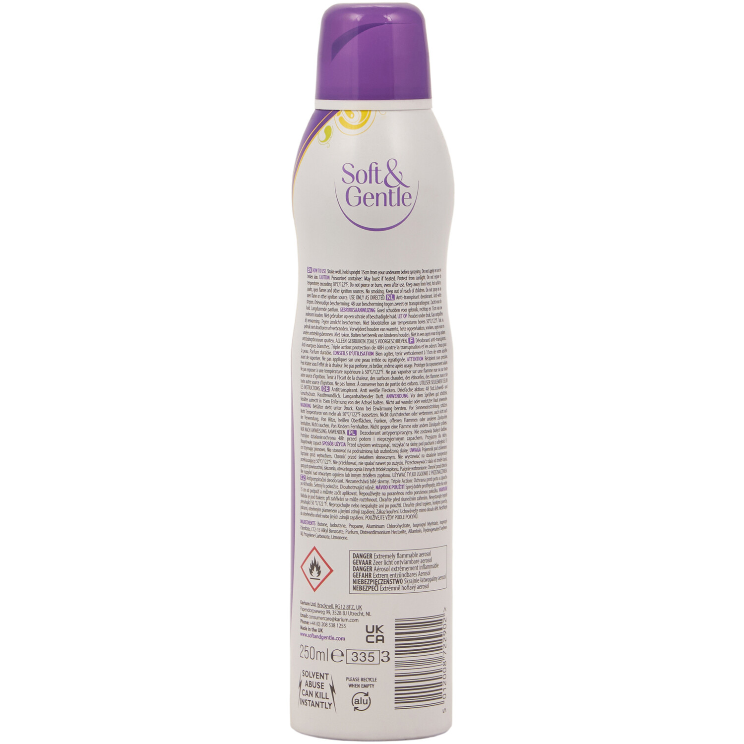 Soft & Gentle Citrus Twist Anti-Perspirant Deodorant Spray - Purple Image 2
