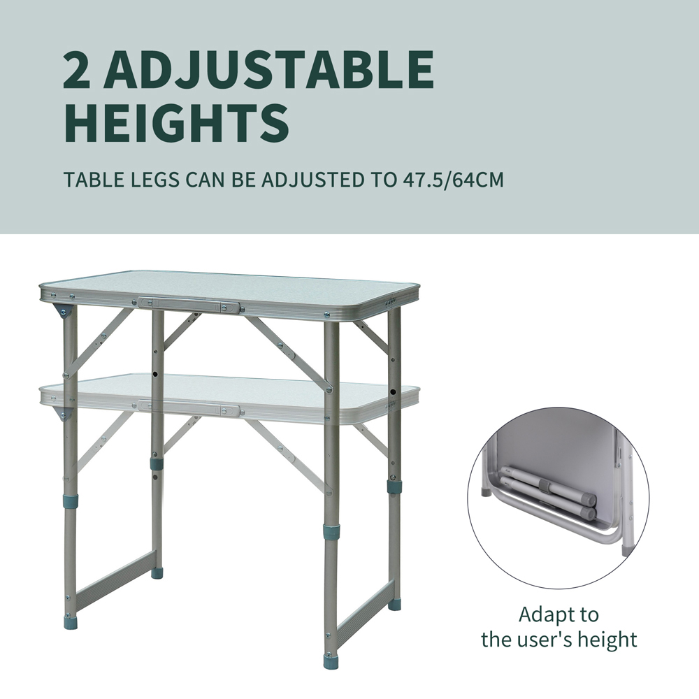 Outsunny Silver Aluminium Foldable Picnic Table Image 6