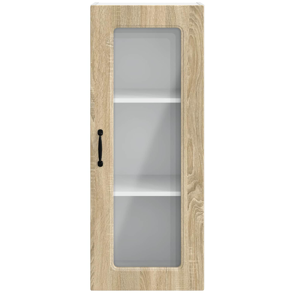 vidaXL Single Glass Door Sonoma Oak Kitchen Wall Cabinet Image 4