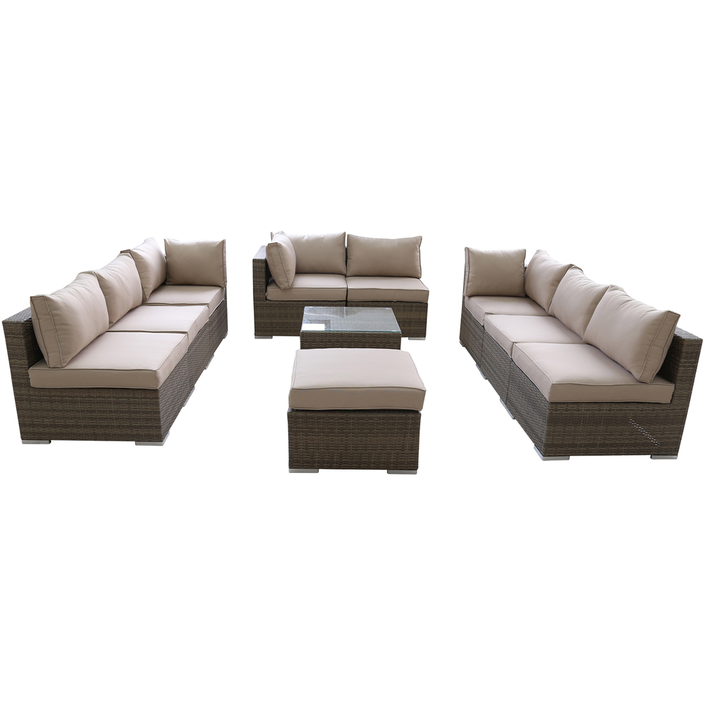 Furniture One 9 Seater Yellow Rattan Modular Outdoor Sofa Image 2