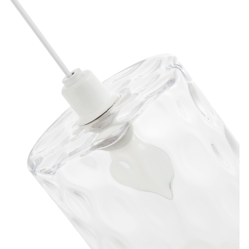 Happy Homewares Rectangular Hammered Clear Glass Pendant Lamp Shade Image 5