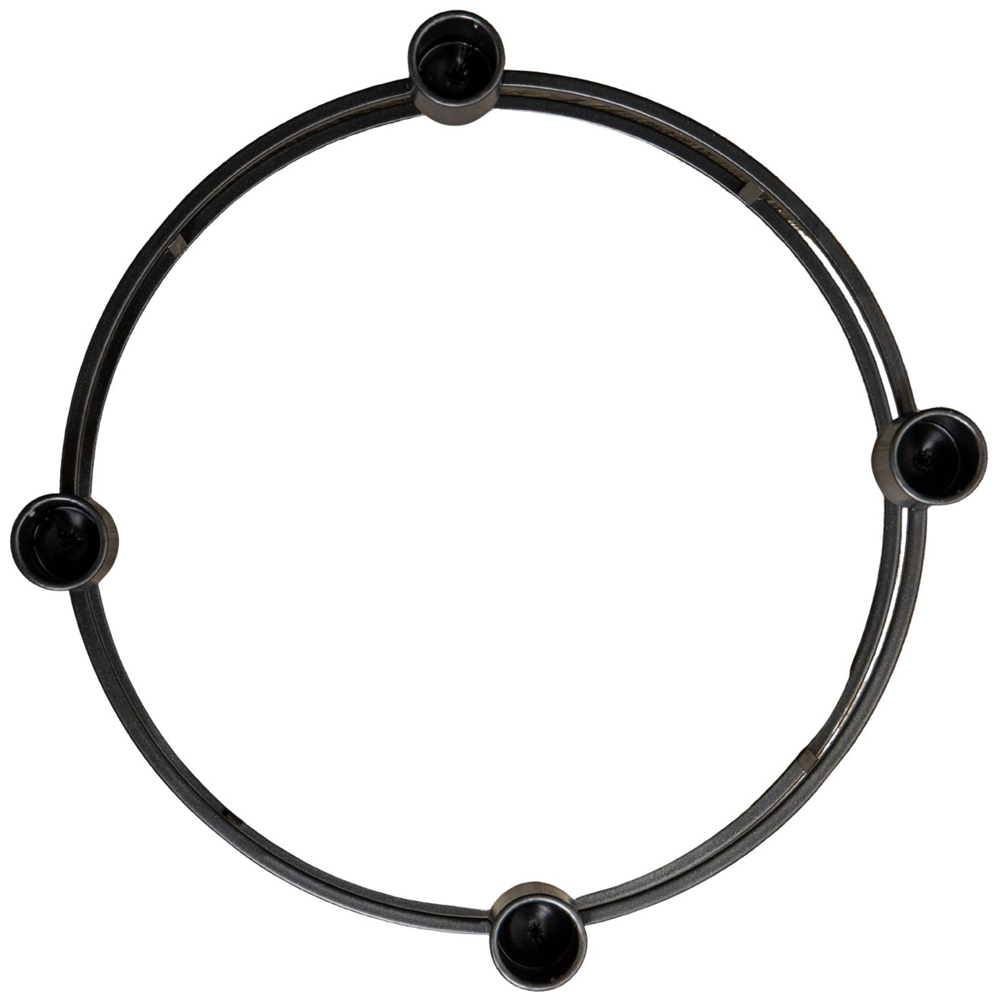 Samuel Alexander Black Metal Christmas Taper Candle Ring Holder 25cm Image 2