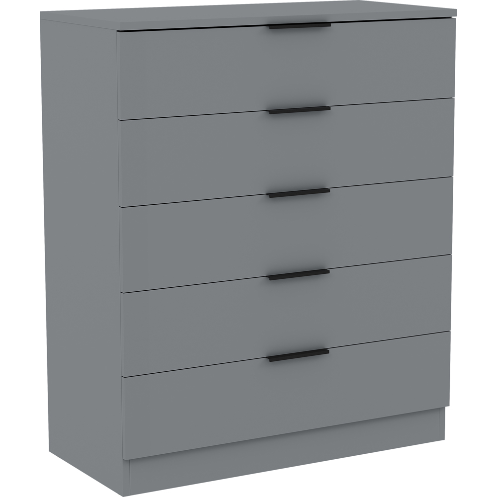 VIDA DESIGNS Trega 5 Drawer Grey Bedside Cabinet Image 2