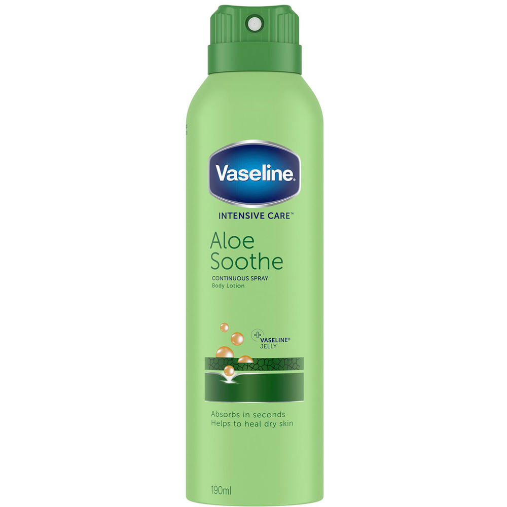 Vaseline Intensive Care Aloe Soothe Moisturiser Spray 190ml 3 Pack Image 2