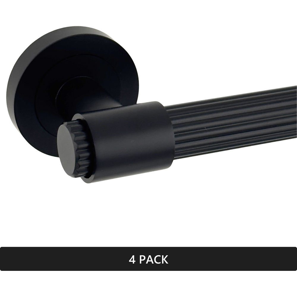 AXS Hardware Nevada Black Door Handles on Rose 4 Pack Image 4