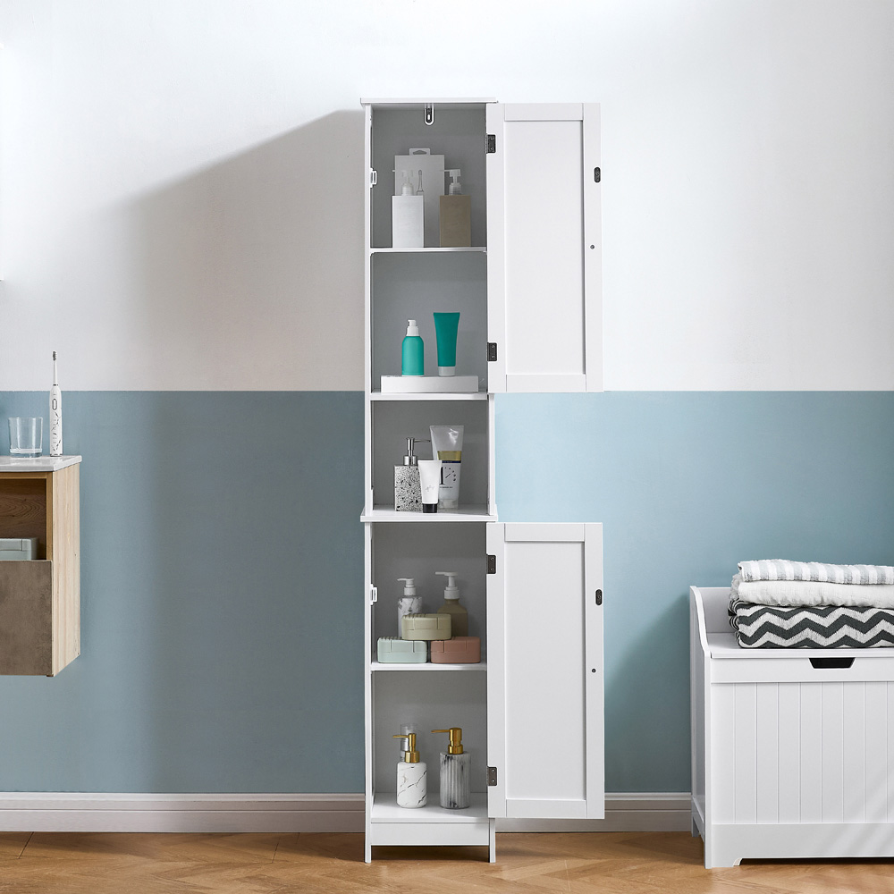 BATH VIDA Liano 2 Door White Tall Floor Cabinet Image 4