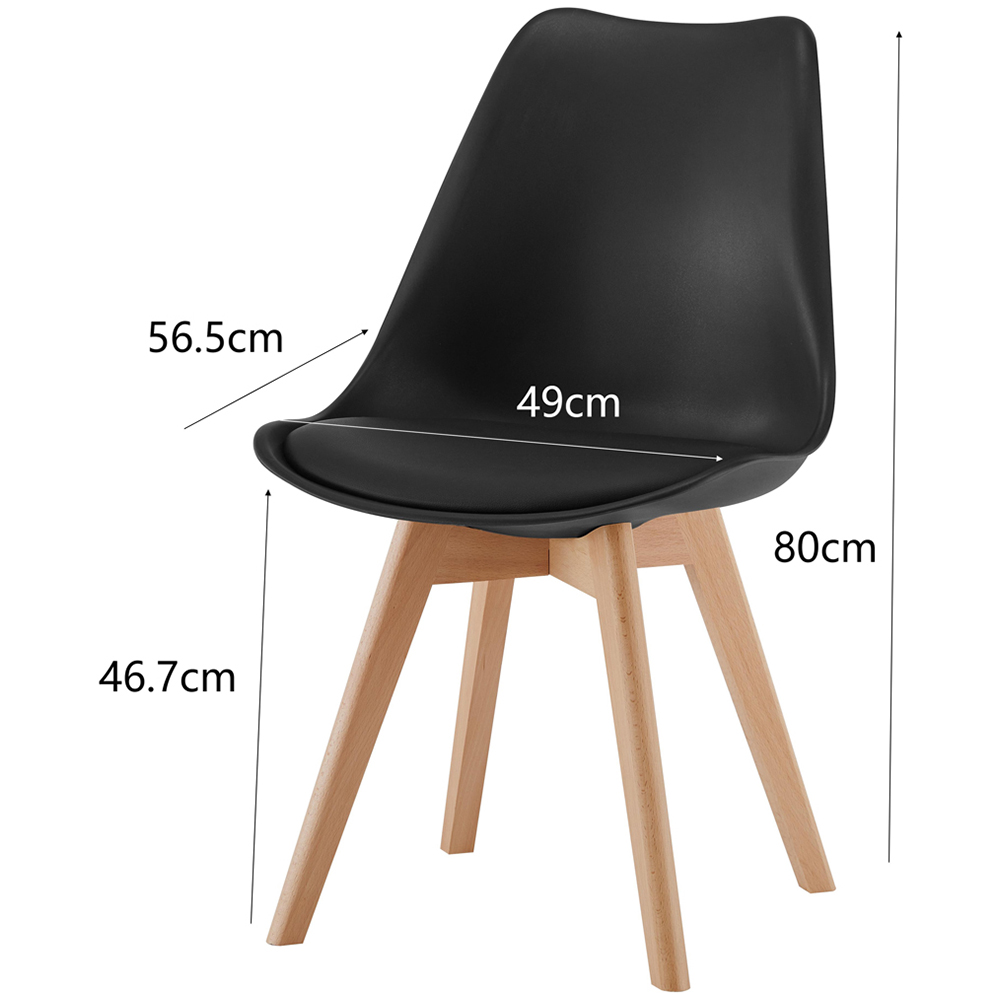 Comfy Living 4 Seater Rectangular Dining Set White and Black Image 3