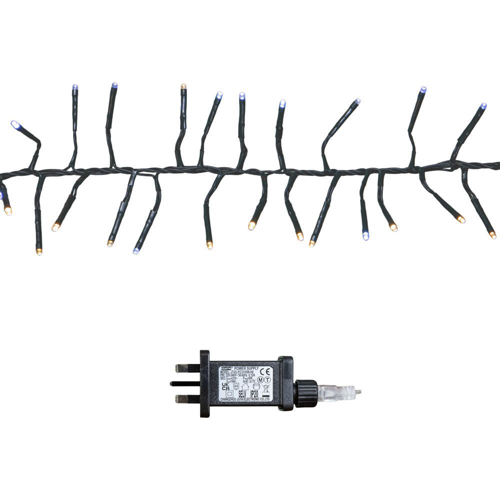 Samuel Alexander 1440 White and Warm White LED Christmas Cluster Light 18.5m Image 2