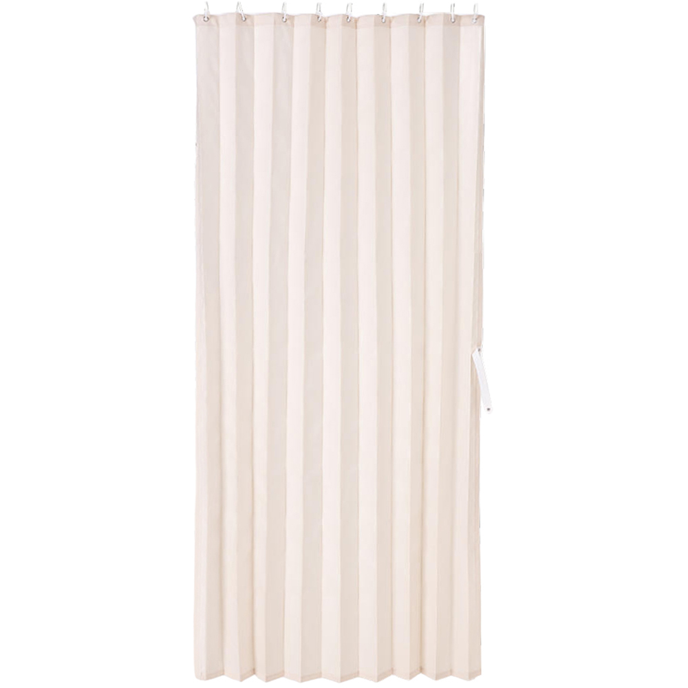 Living and Home Beige White Faux Linen Semi-Sheer Panel Curtain 100 x 200cm Image 2