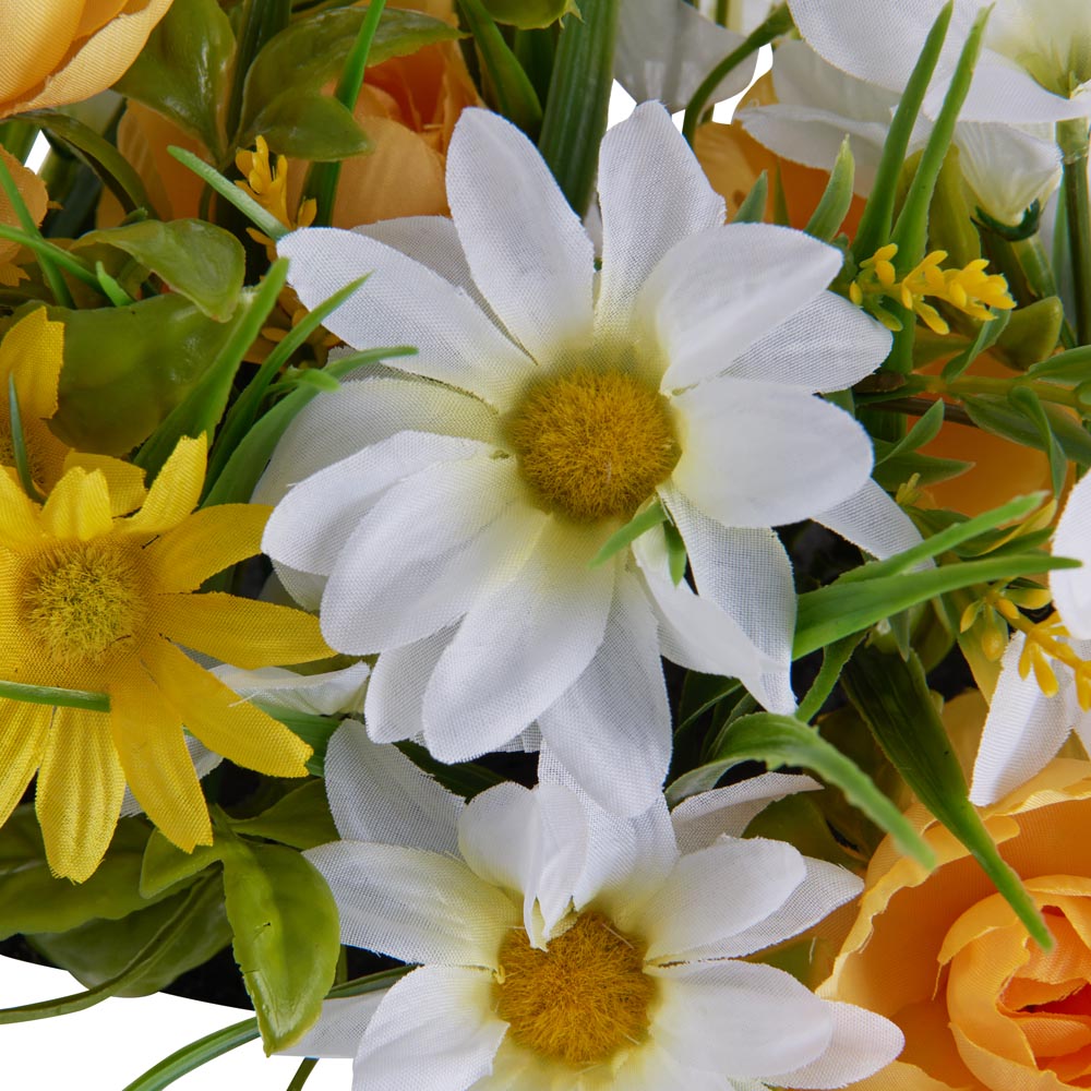 Wilko Faux Flowers in Window Box Yellow & White Mix Wilko