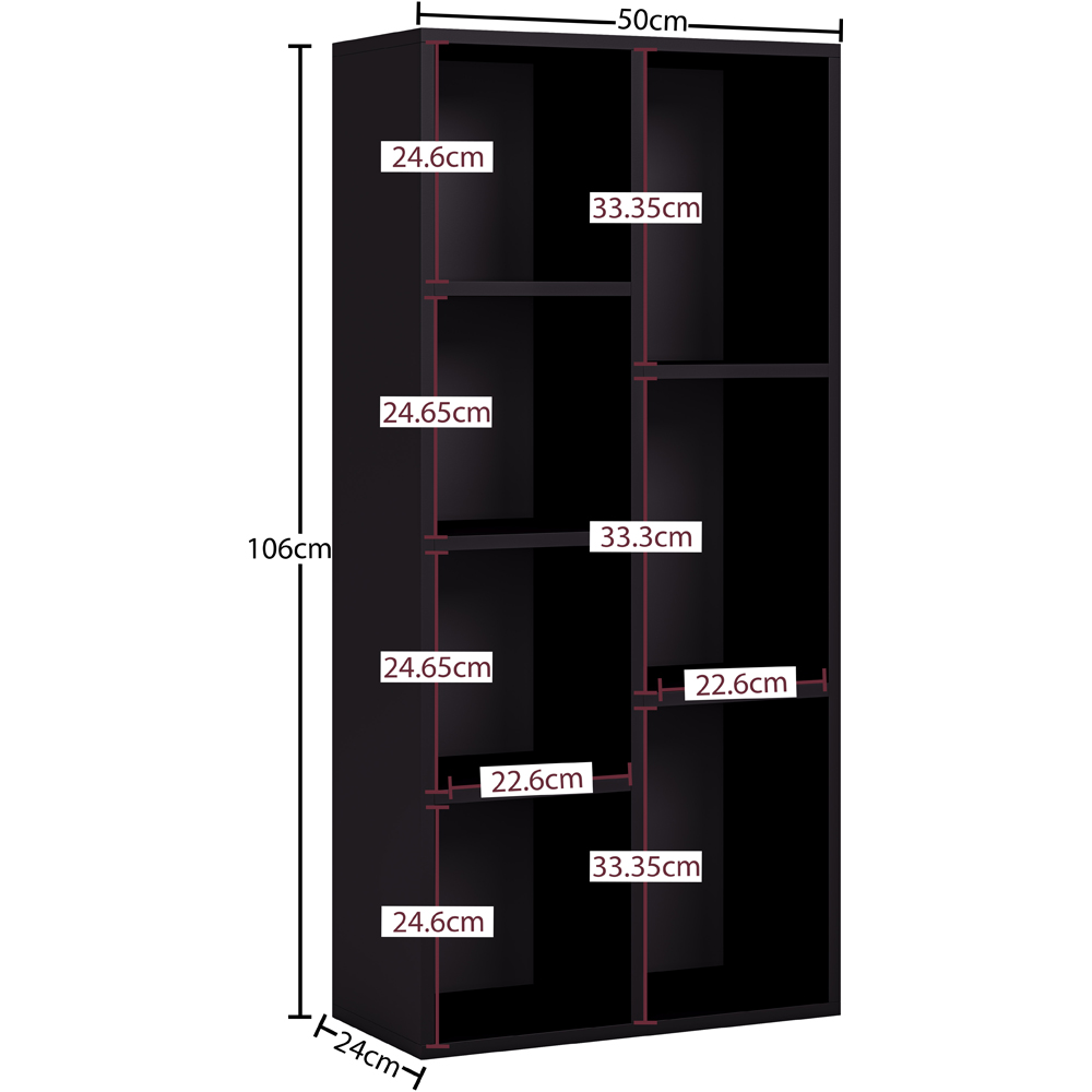 VIDA DESIGNS 7 Shelf Black Cube Storage Unit Image 9