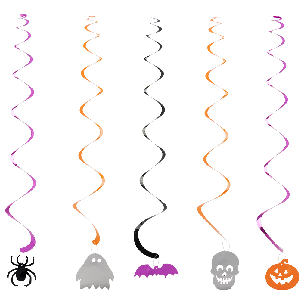 Wilko Halloween Foil Swirl Decorations. 5 Pack Image 1