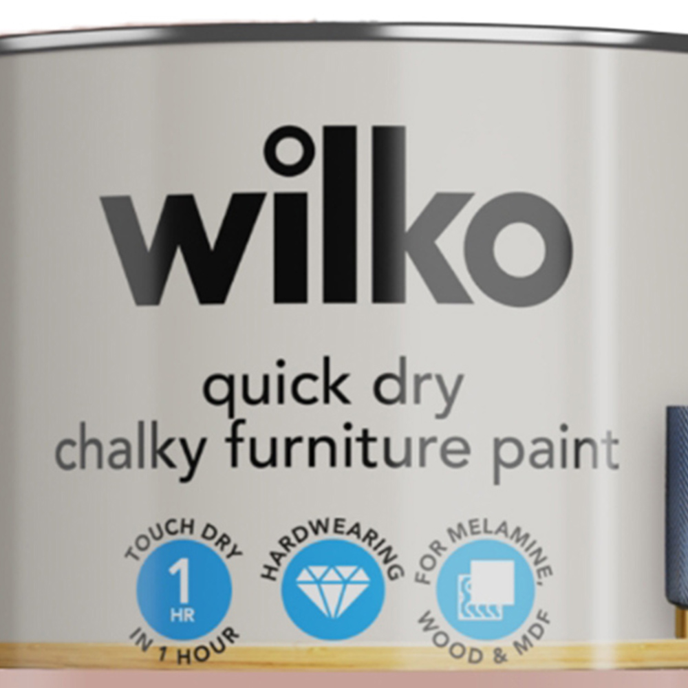 Wilko Quick Dry Dusky Petal Furniture Paint 750ml Image 3