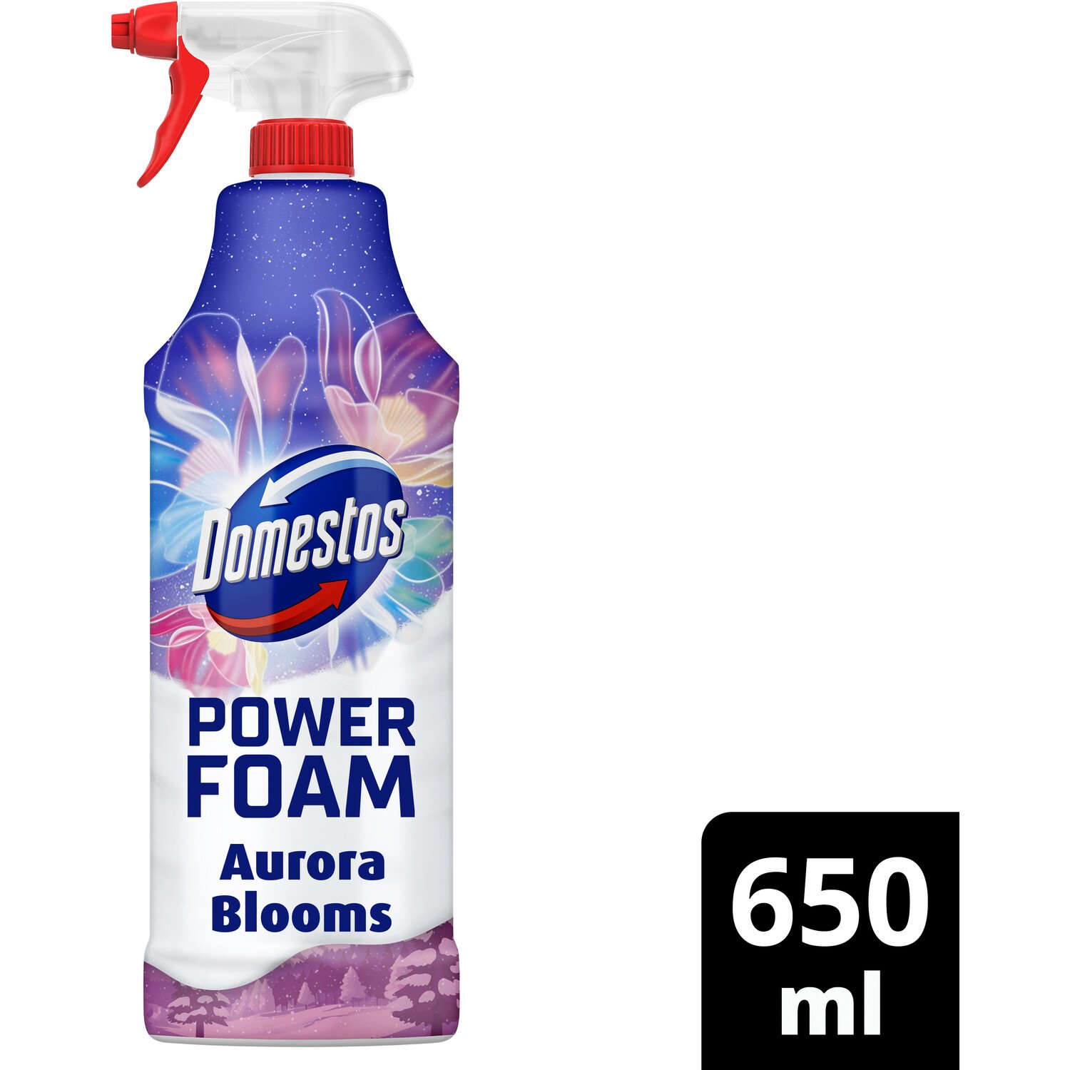 Domestos Toilet and Bathroom Power Foam 650ml Aurora Blooms Image 2