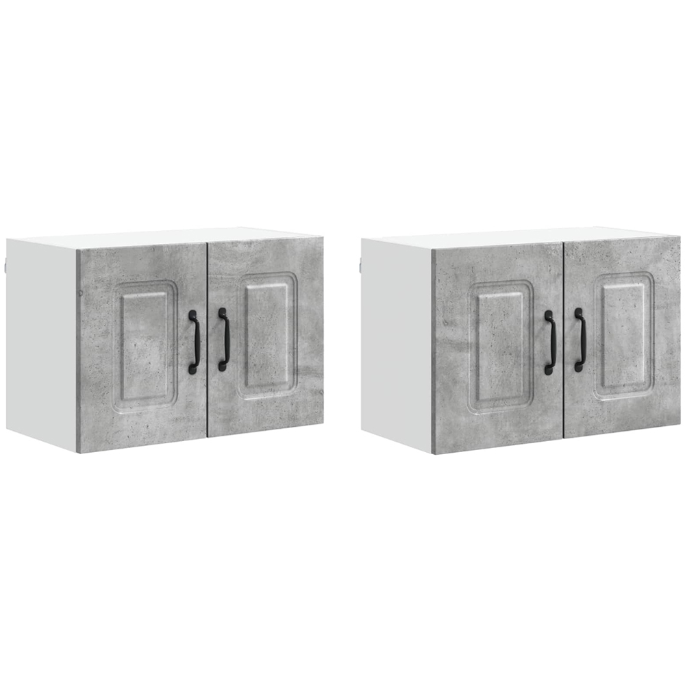 vidaXL Kalmar 2 Door Concrete Grey Wall Mounted Kitchen Cabinet Set of 2 Image 8