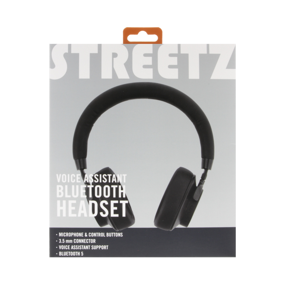 Streetz Black Voice Assistant Bluetooth Headphones Image 6