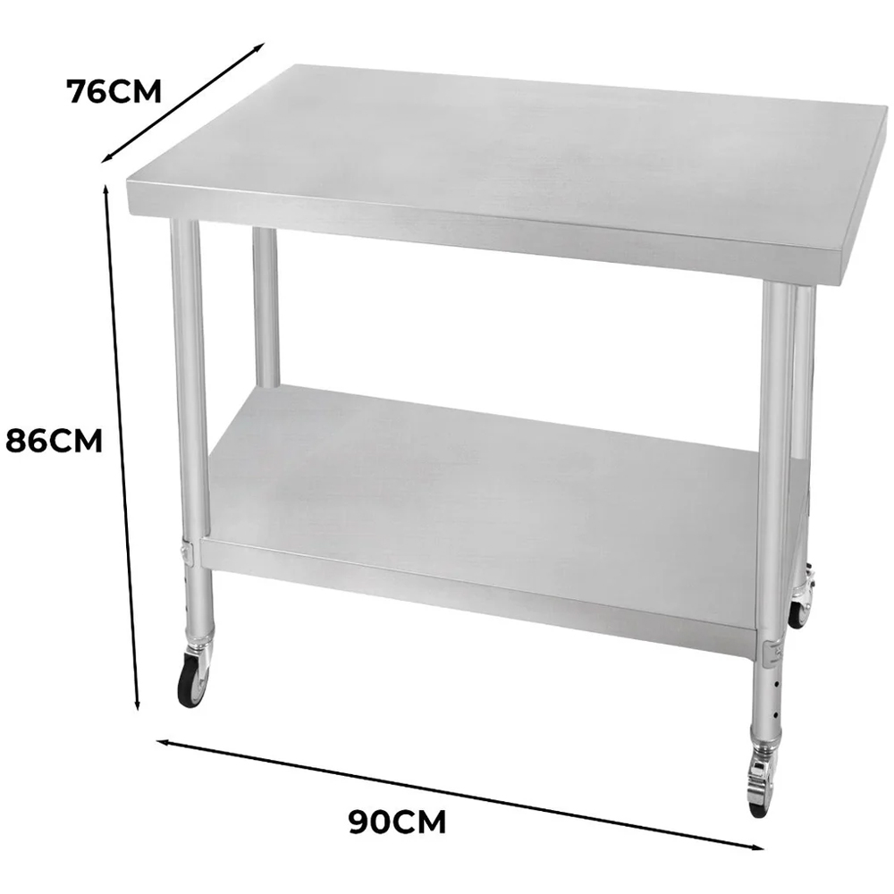 KuKoo Stainless Steel Work Table with Wheels Image 5