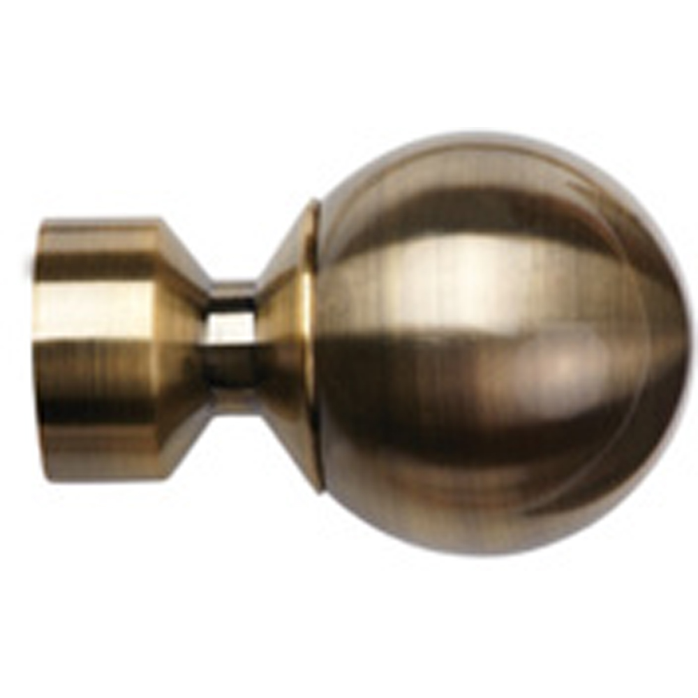 New Edge Blinds 390cm Fixed Length Antique Brass Eyelet Metal Curtain Pole Set with Met Ball Finial Image 2